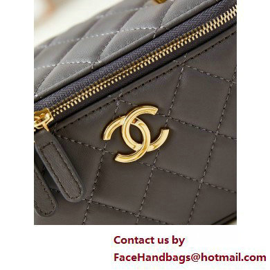 Chanel Lambskin, Resin  &  Gold-Tone Metal Clutch with Chain Bag AP3820 Dark Gray 2025